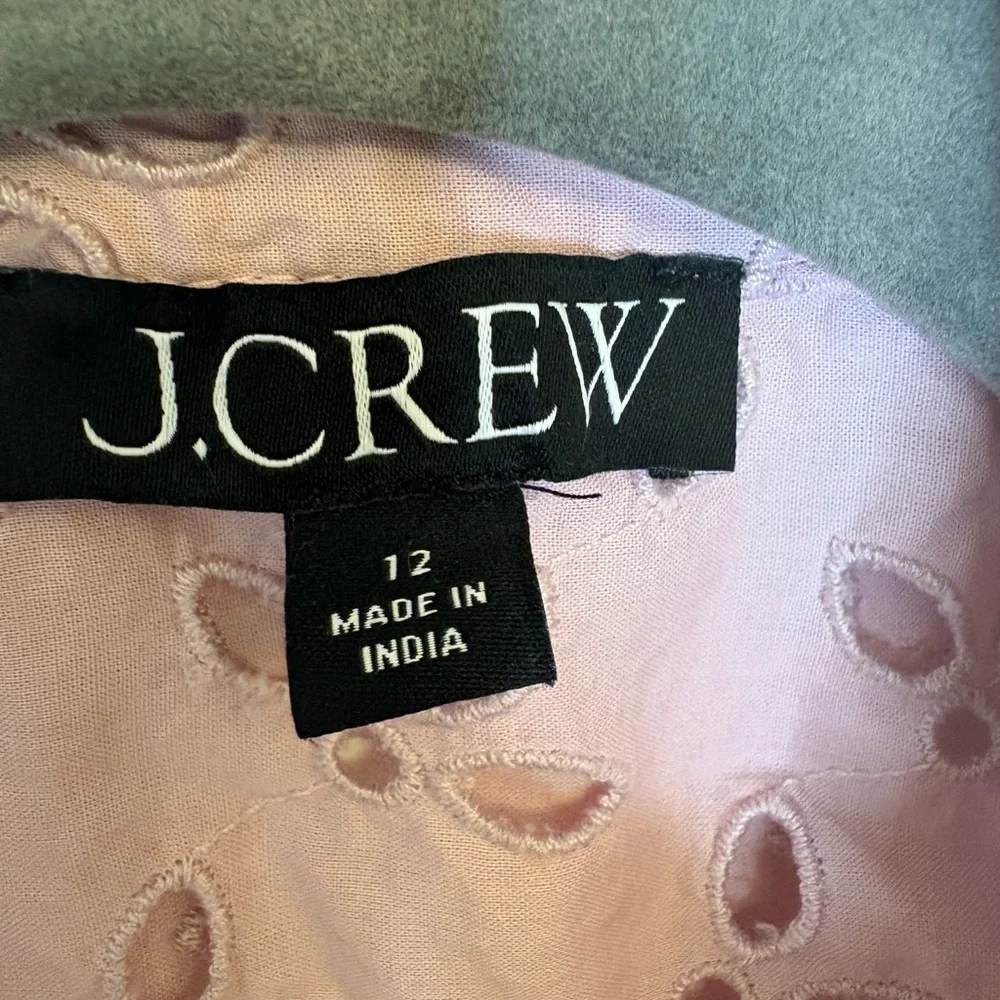 J.Crew Pink Eyelet Feminine Button Down Blouse Vacation Feminine Spring 12